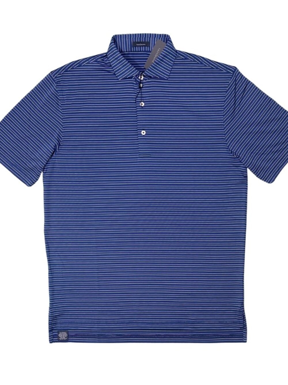 Turtleson Navy / Evergreen Rory Stripe Performance Polo Blue Green Golf MF22K07